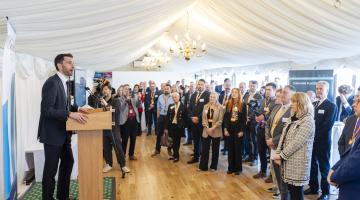Josh MacAllister MP speaking to businesses at Cumbria in Westminster Day