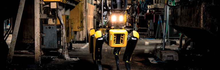 Spot the dog at the Calder turbine hall trials